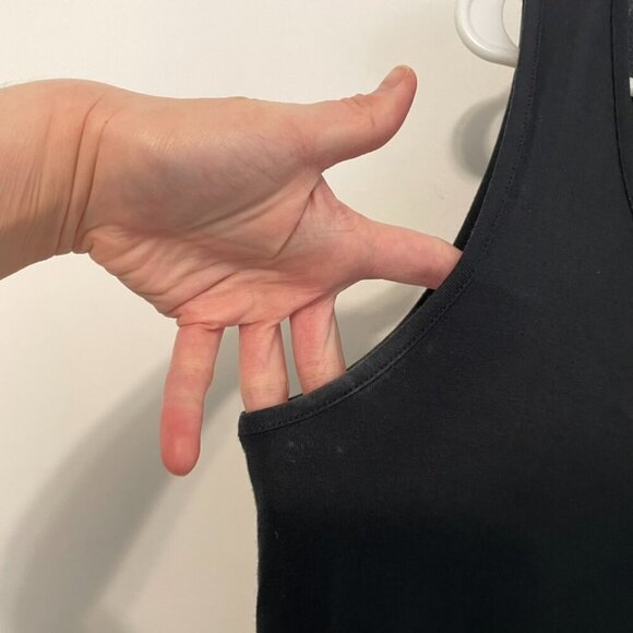 LOGO BY LORI GOLDSTEIN Layers Tank Top with Broomstick Hem Black Polka Dot Mesh - Picture 6 of 16